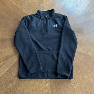 Boys Under Armour Quarter Zip Pullover Fleece Black M